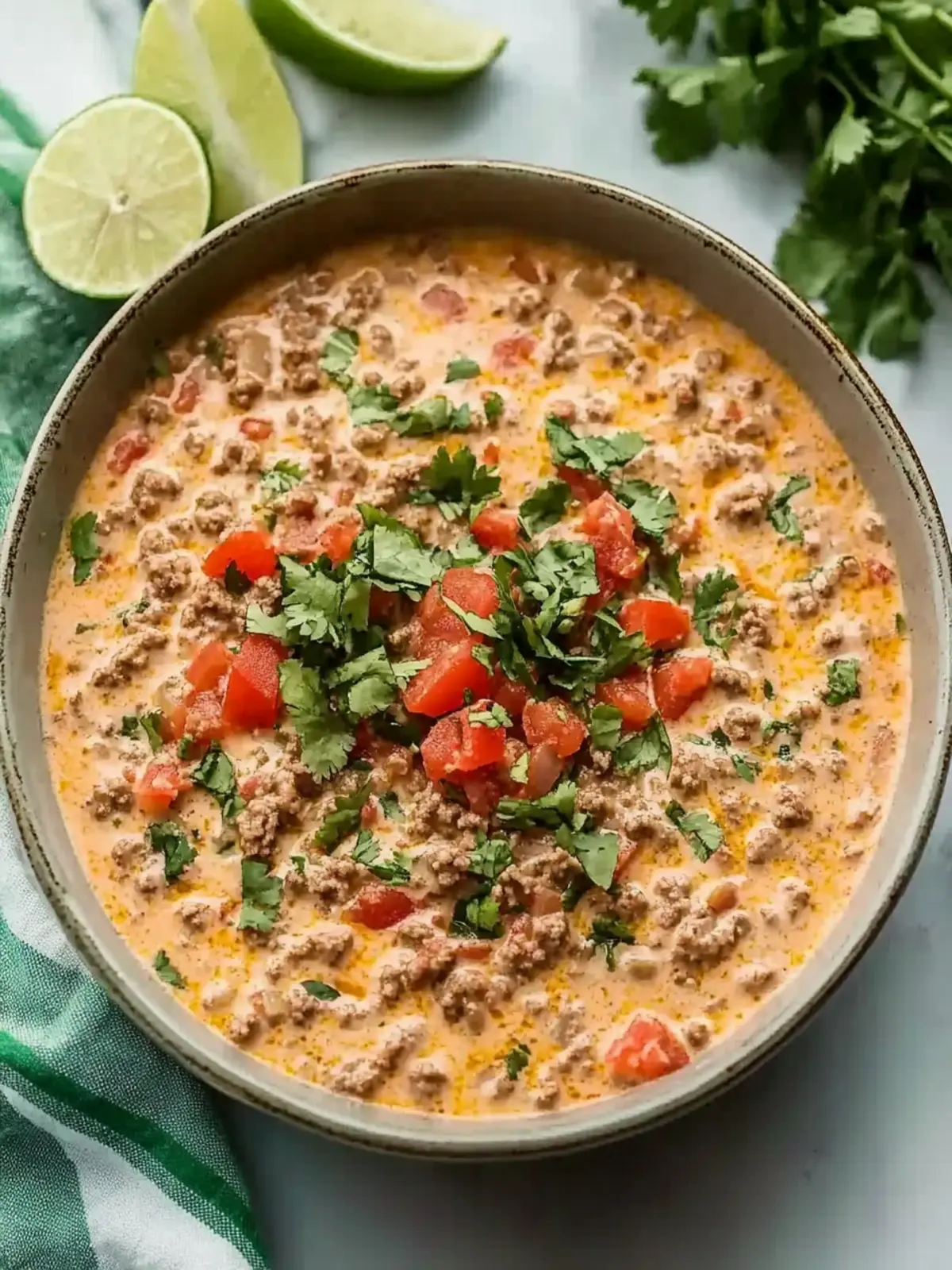 Simple Keto Rotel Dip with Ground Beef