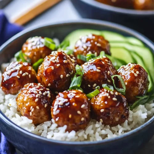 Teriyaki Chicken Meatballs and Rice Bowls