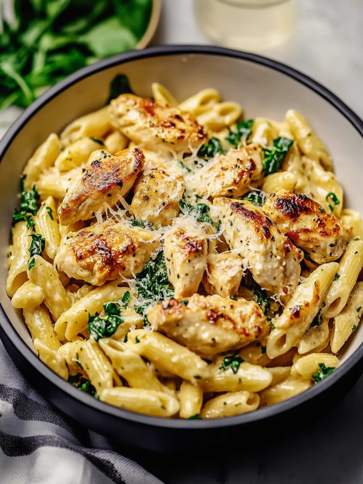 Healthy Garlic Parmesan Chicken Pasta