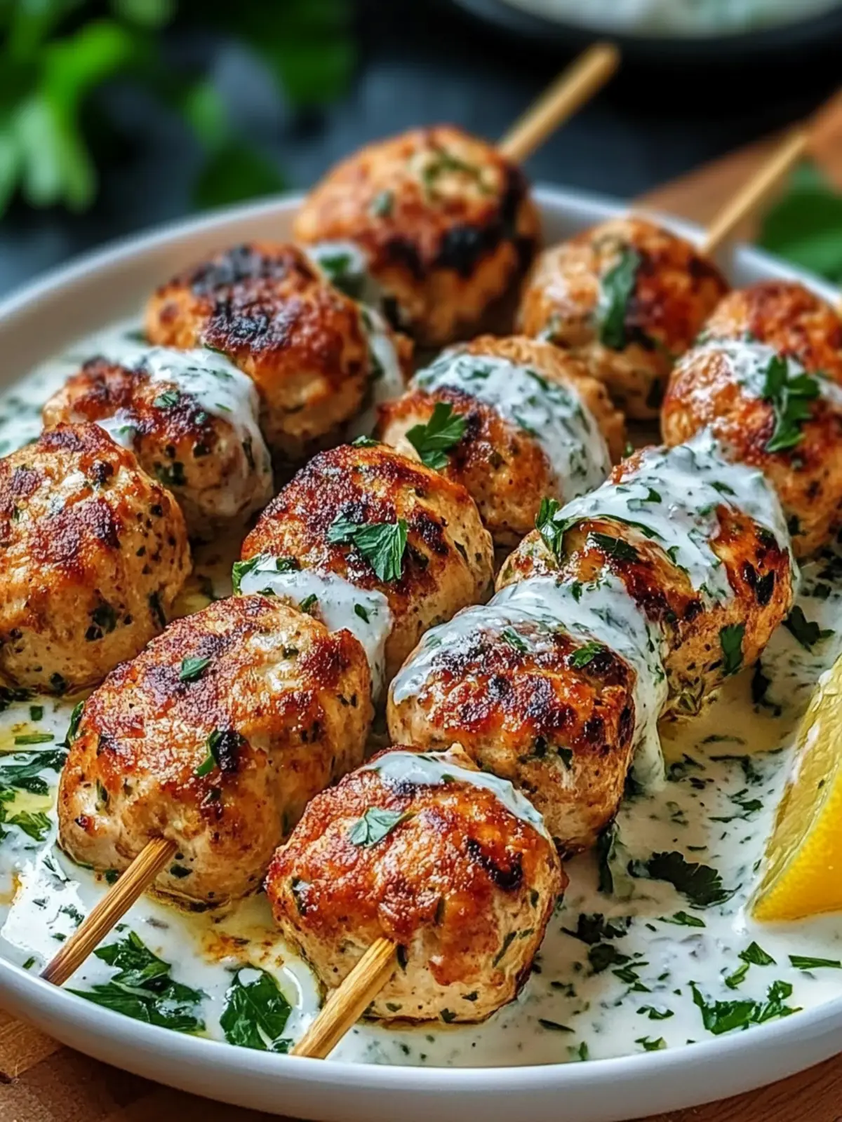 chicken kofta garlic yogurt sauce recipe