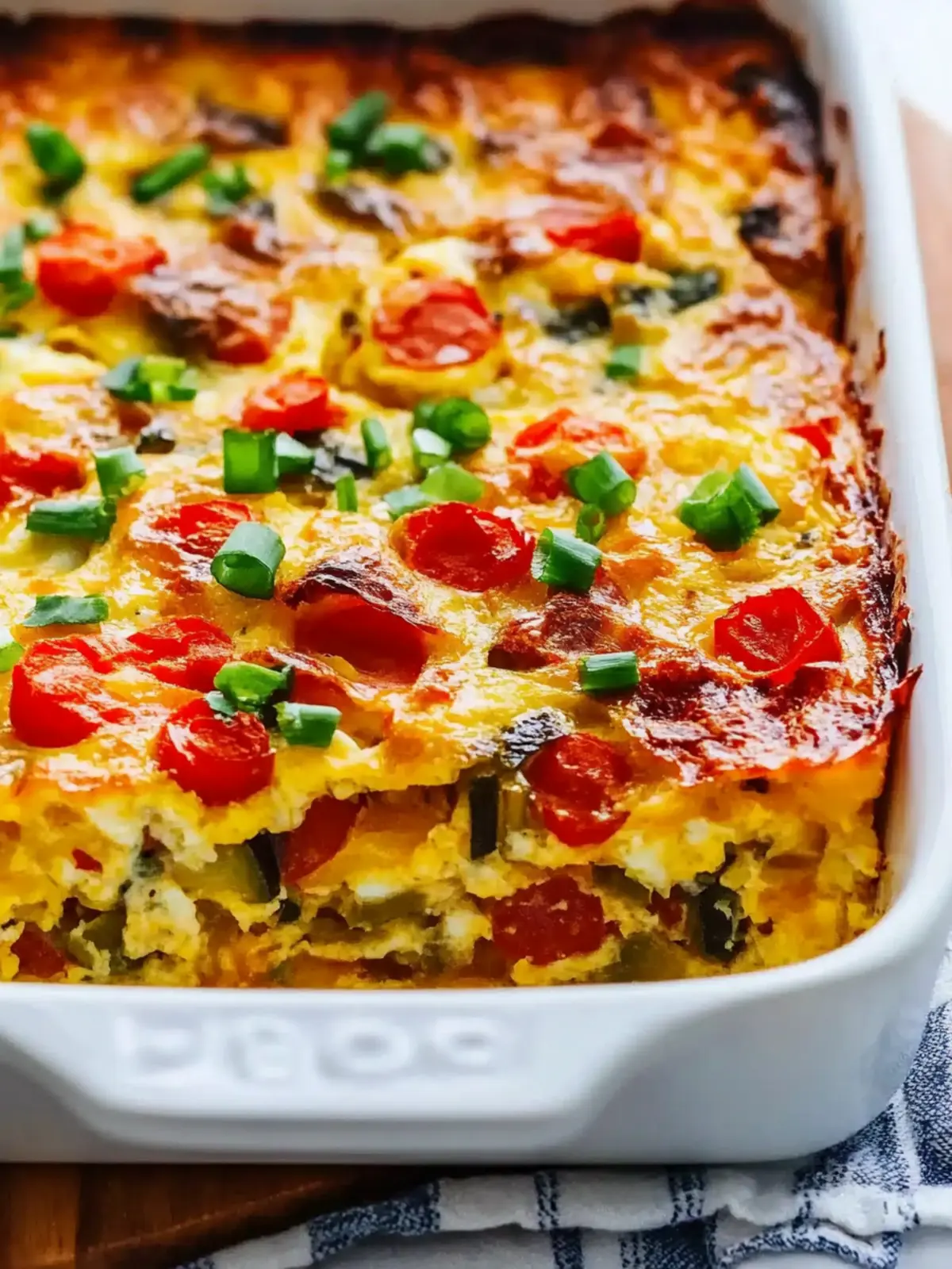 Vegetarian Veggie Egg Casserole with Hash Browns