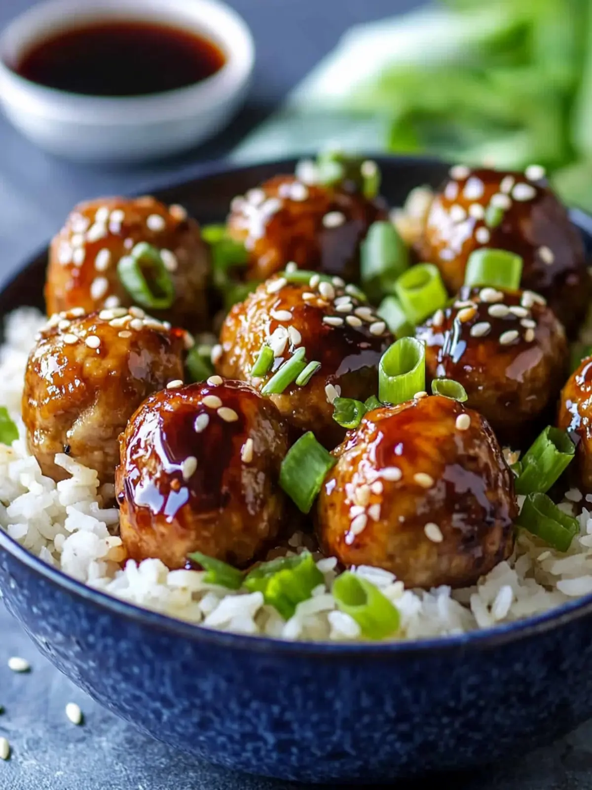 Teriyaki Chicken Meatballs and Rice Bowls