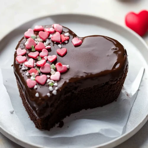 Heart-Shaped Chocolate Ganache Cake