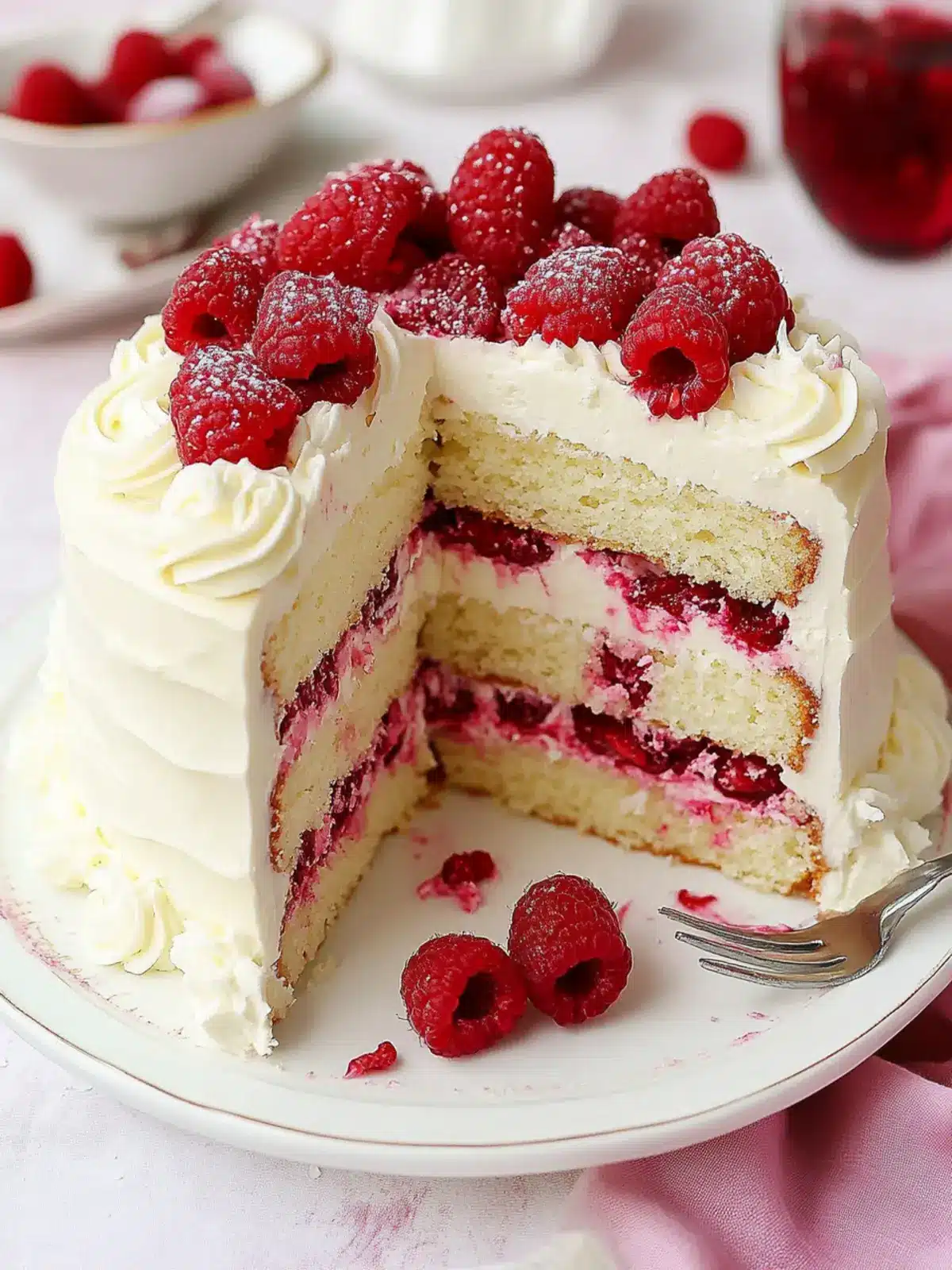 Raspberry White Chocolate Layer Cake