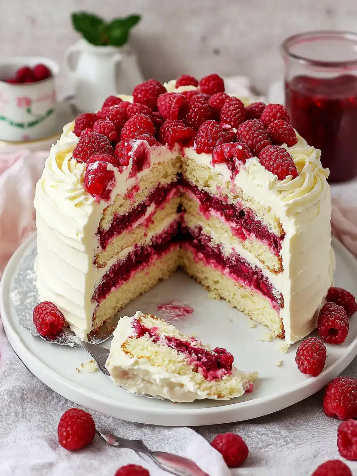 Raspberry White Chocolate Layer Cake