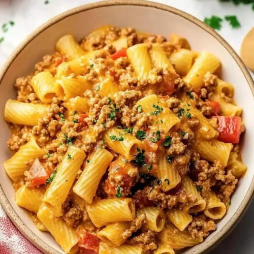 Creamy Rotel Pasta with Ground Beef