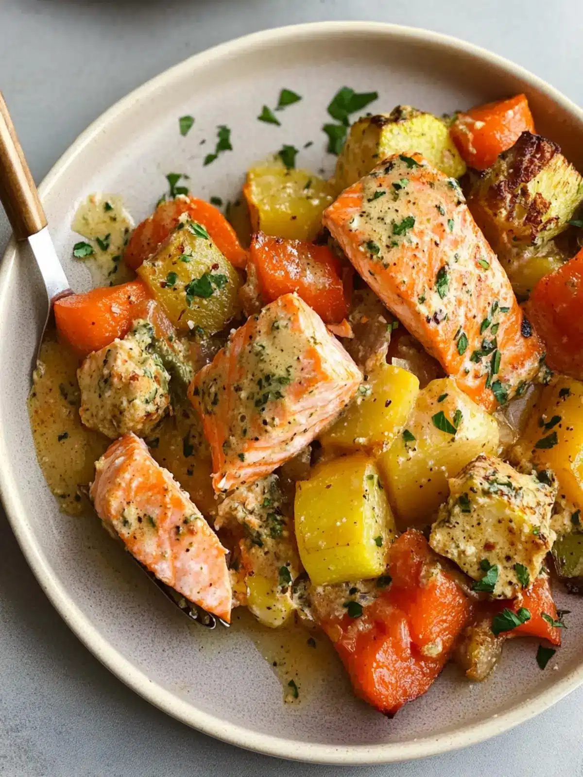 Honey Mustard Salmon & Veggies Sheet‑Pan recipe