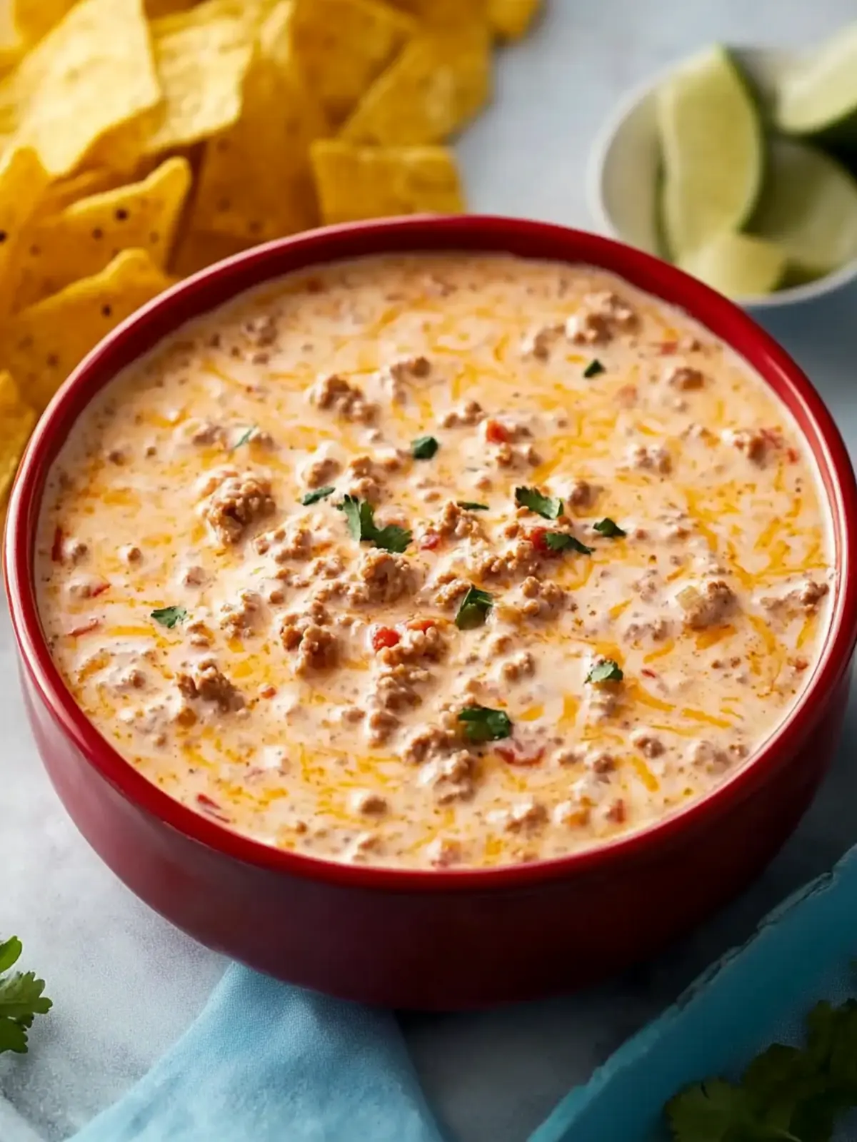 Easy Rotel Dip with Ground Beef and Sour Cream