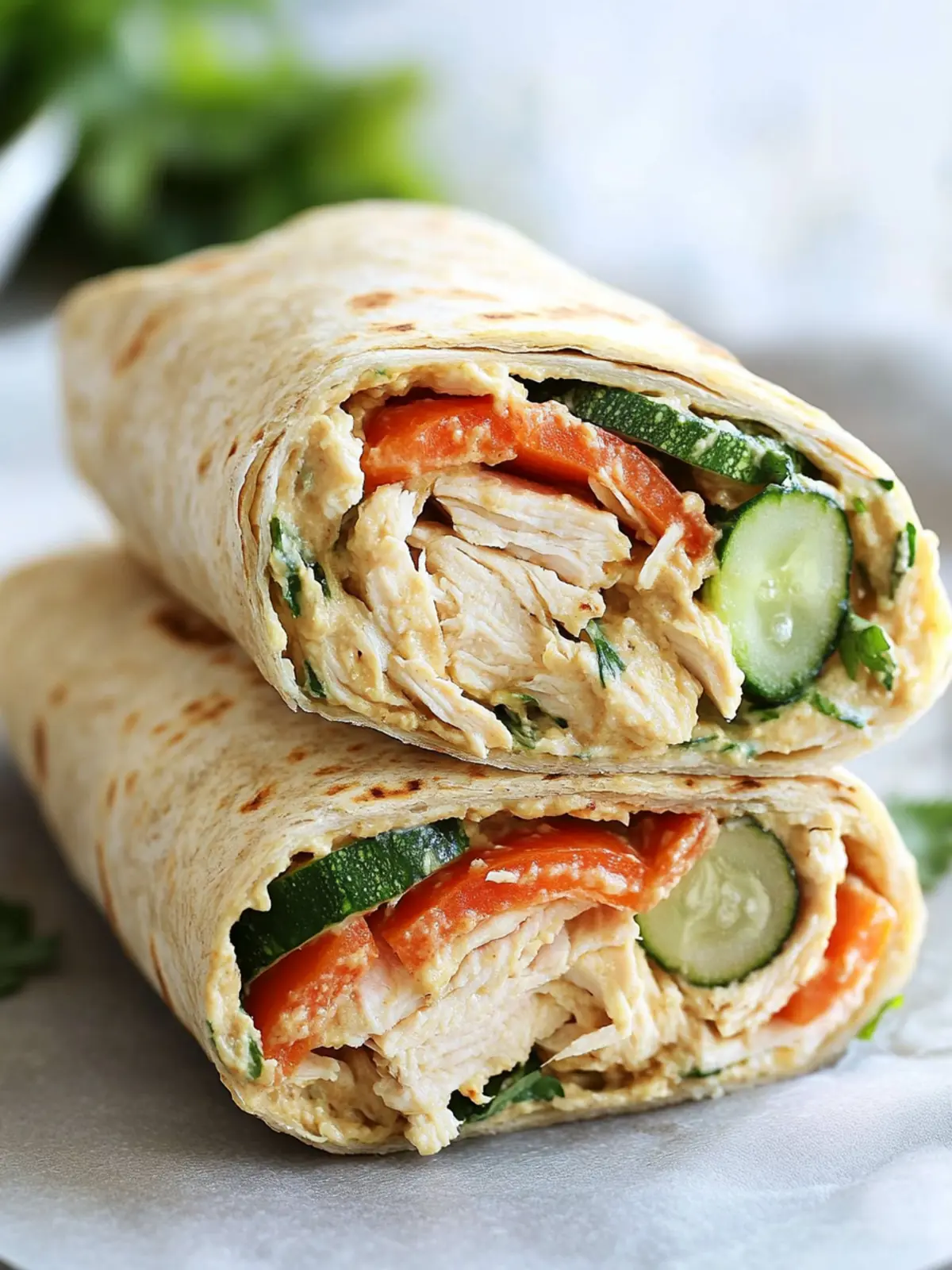 Quick and Healthy Chicken & Hummus Veggie Wraps