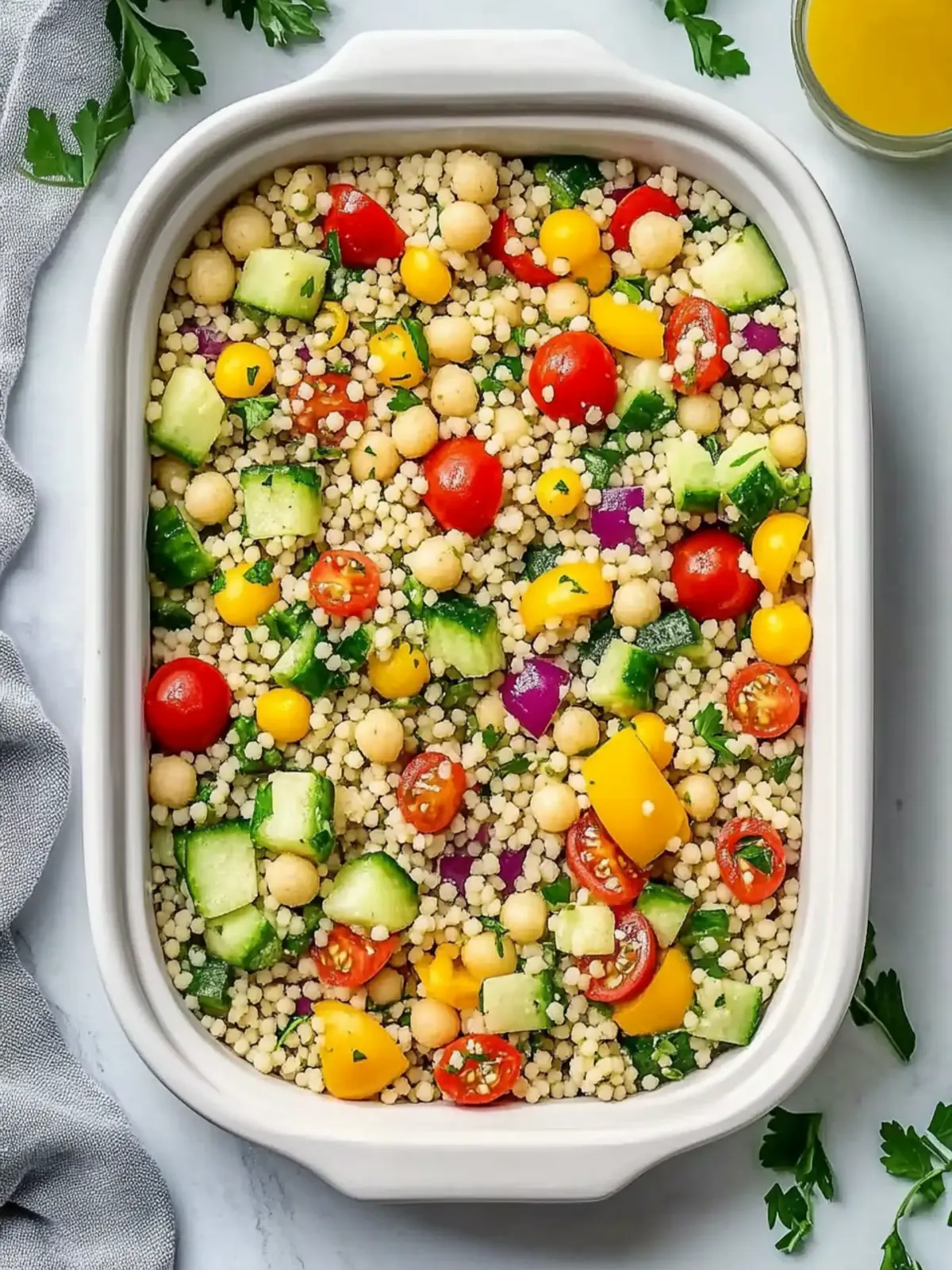 Vegetarian Mediterranean Couscous Salad Meal Prep