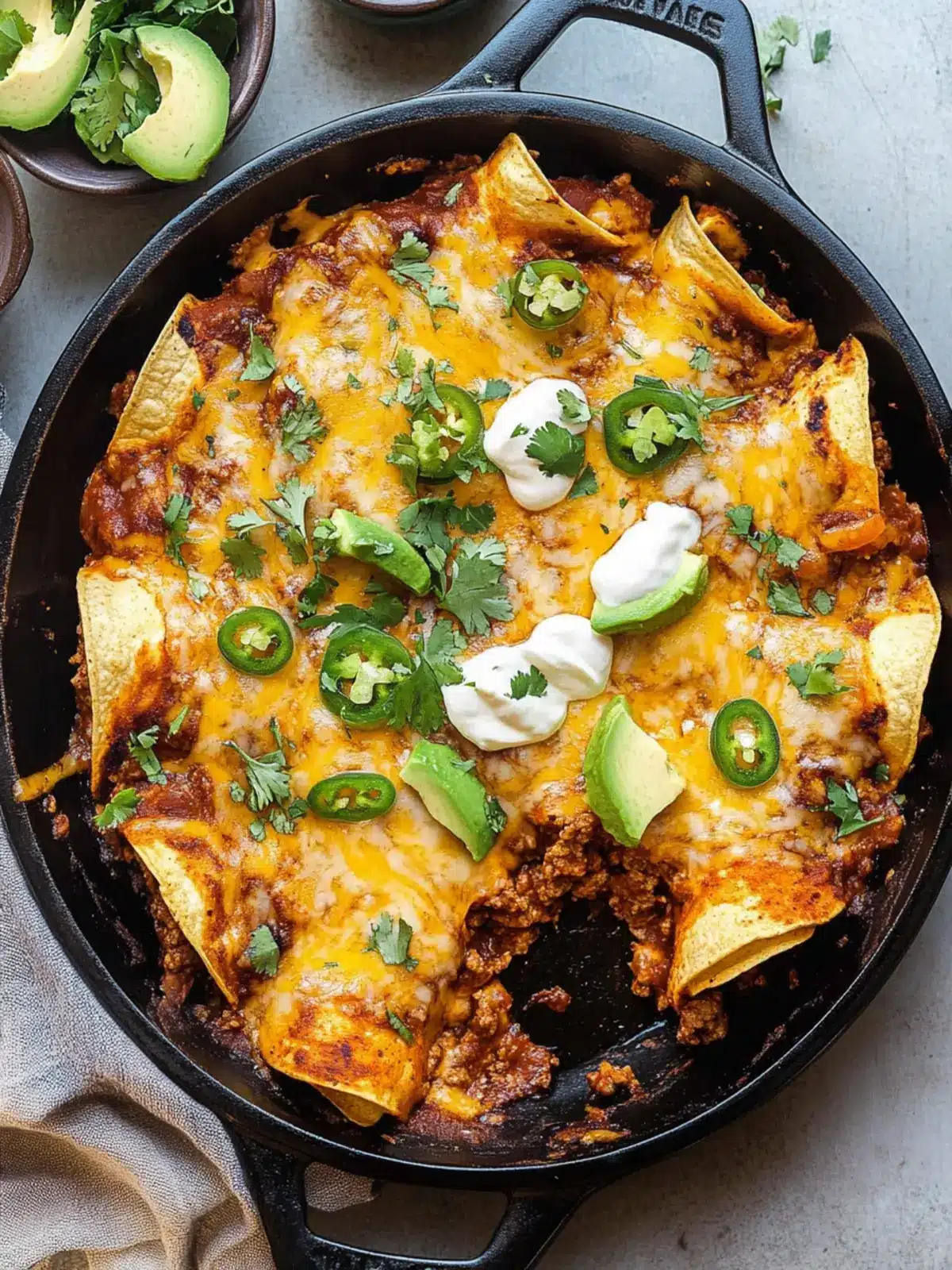 Beef Skillet Enchiladas