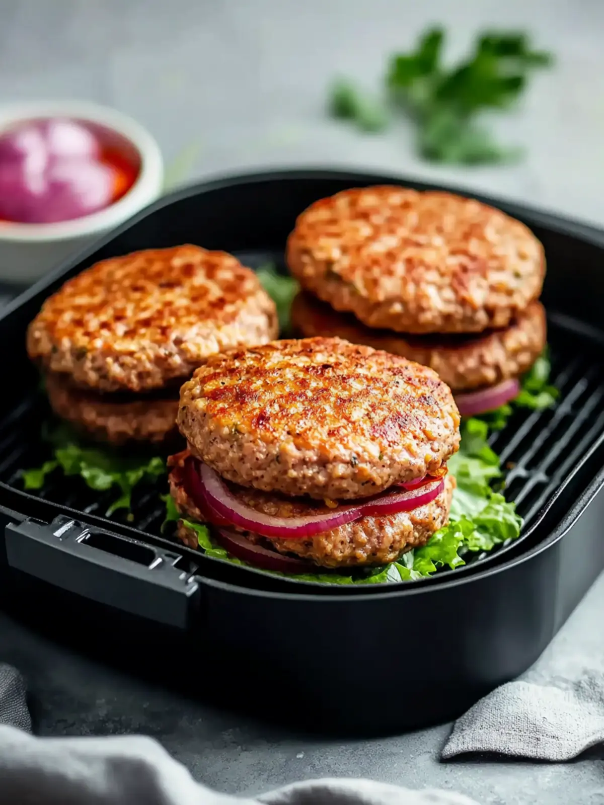 20-Minute Air Fryer Ground Turkey Burgers