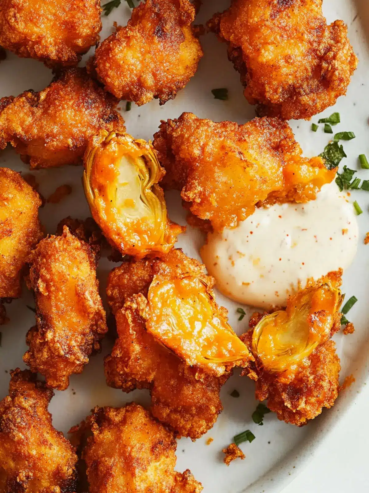Fried Buffalo Artichoke Hearts