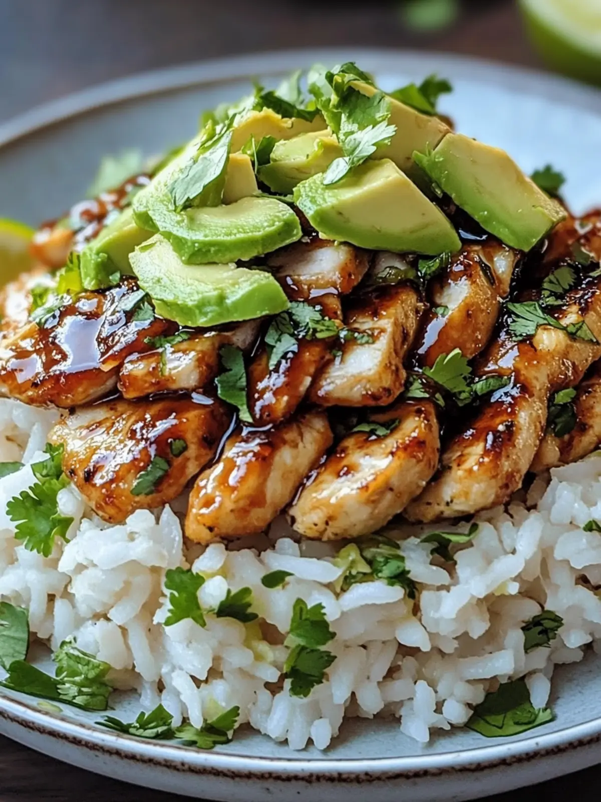 Tangy Honey Lime Chicken & Avocado Rice