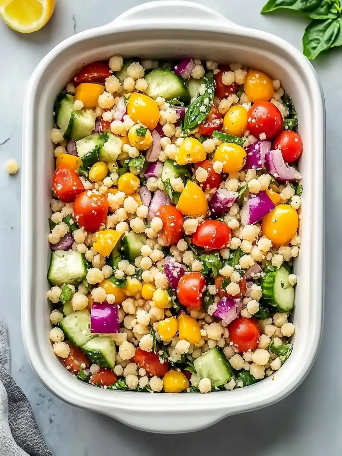Vegetarian Mediterranean Couscous Salad Meal Prep