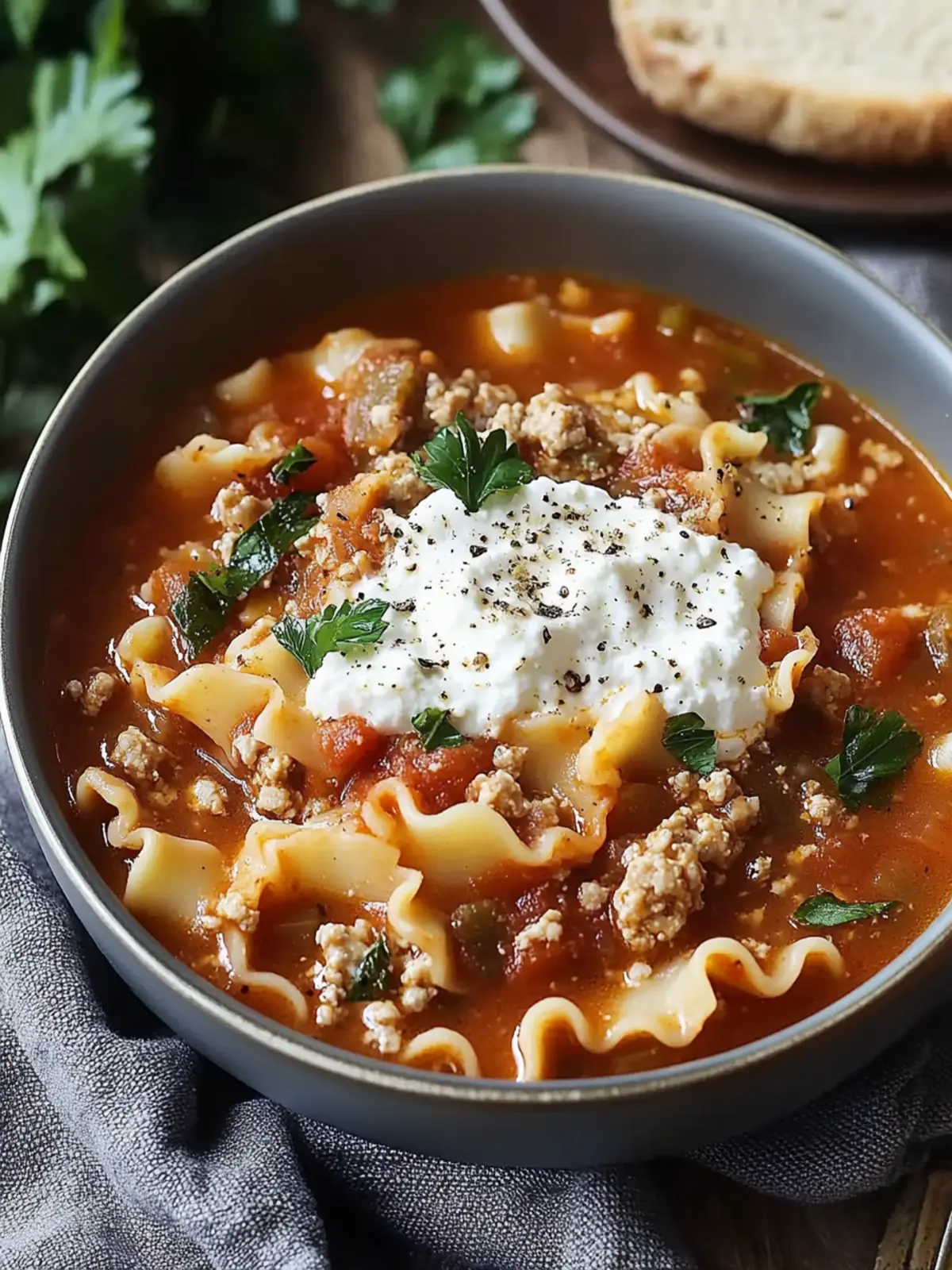 Comforting Lasagna Soup with Cottage Cheese