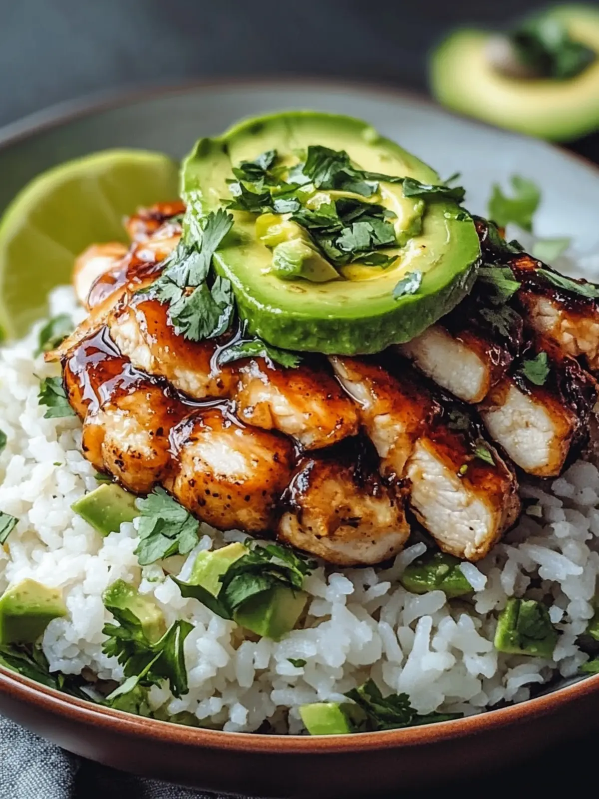 Tangy Honey Lime Chicken & Avocado Rice