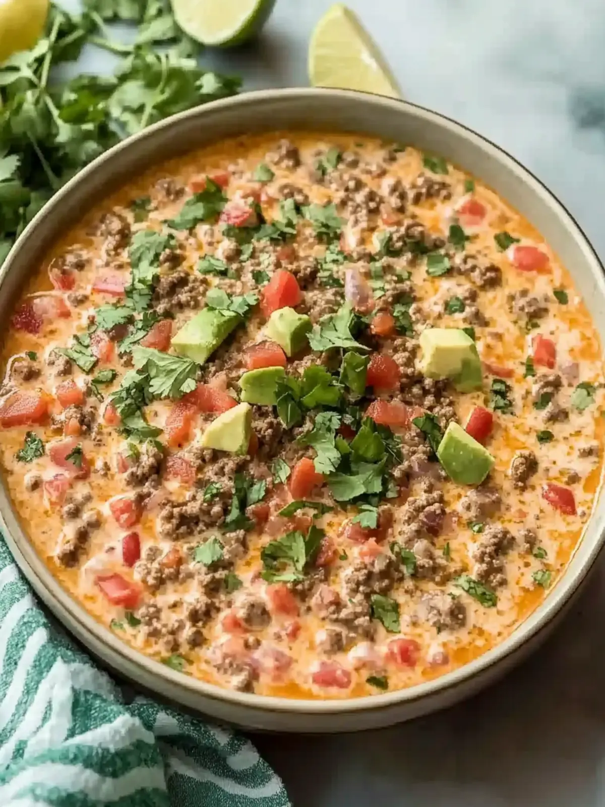 Simple Keto Rotel Dip with Ground Beef