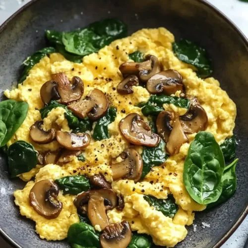 Mushroom Spinach Scrambled Eggs