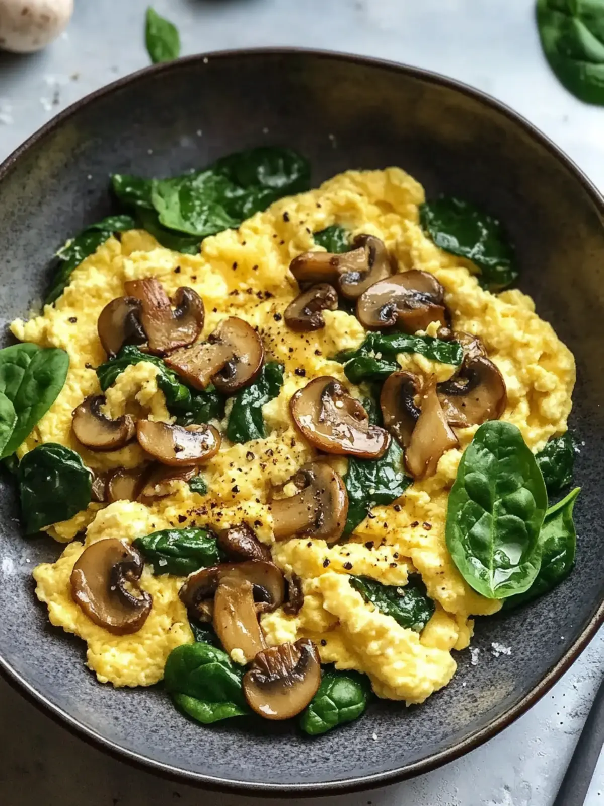 Mushroom Spinach Scrambled Eggs for a Flavor-Packed Breakfast
