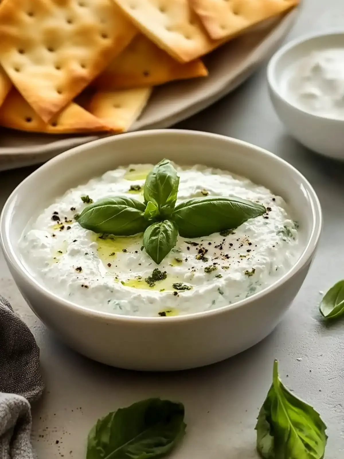 Basil Cottage Cheese Dip