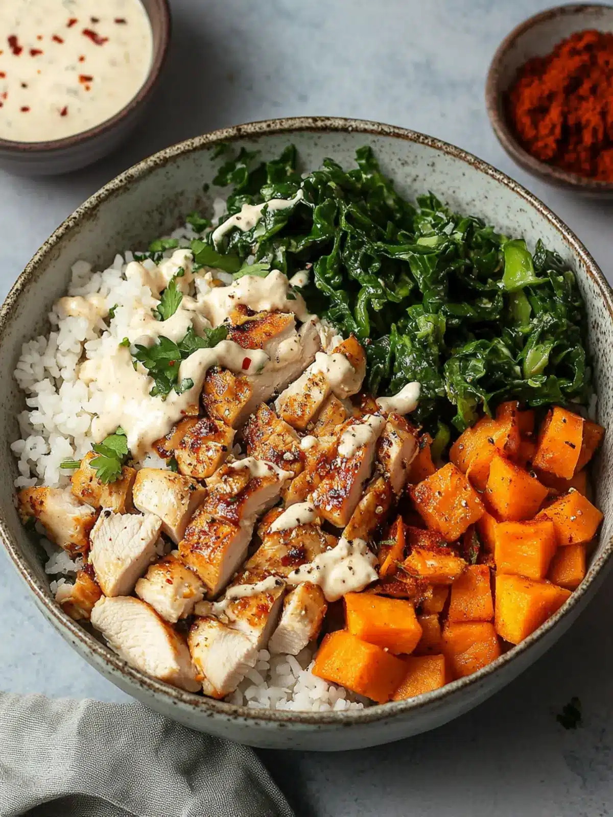 Healthy Chicken & Sweet Potato Rice Bowl