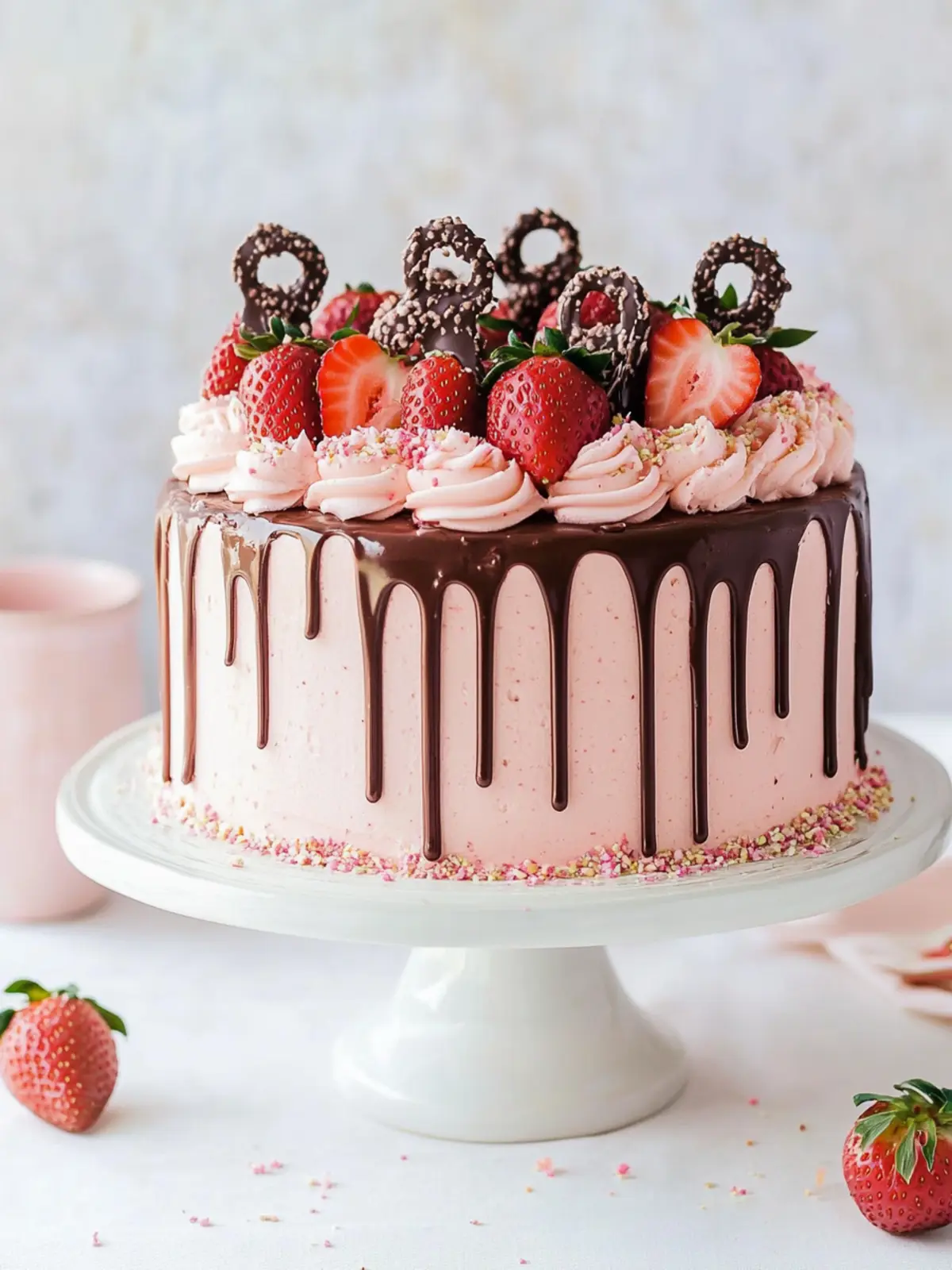 Irresistible Chocolate Covered Strawberry Drip Cake Recipe