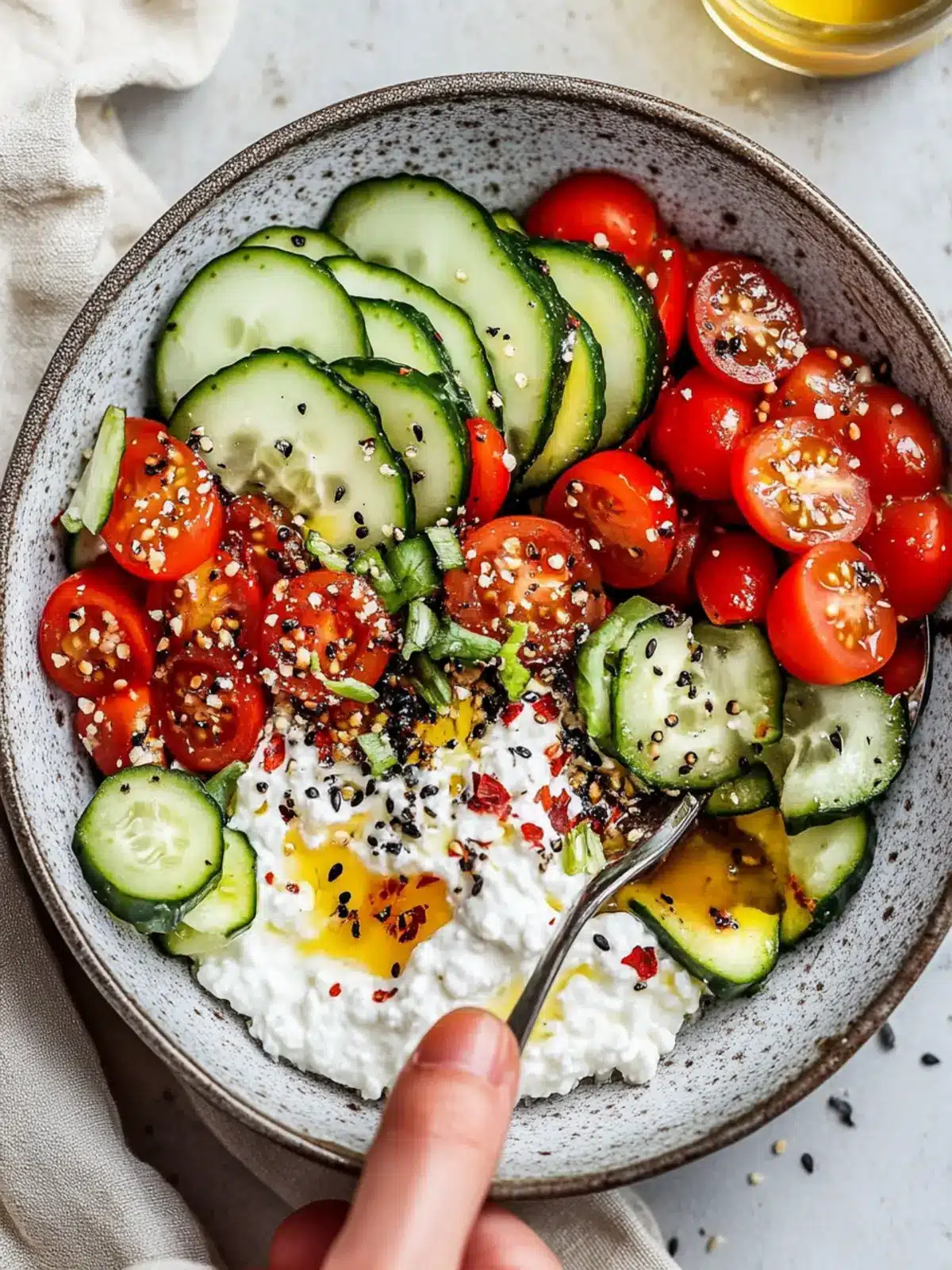 Veggie Savory Cottage Cheese Bowl