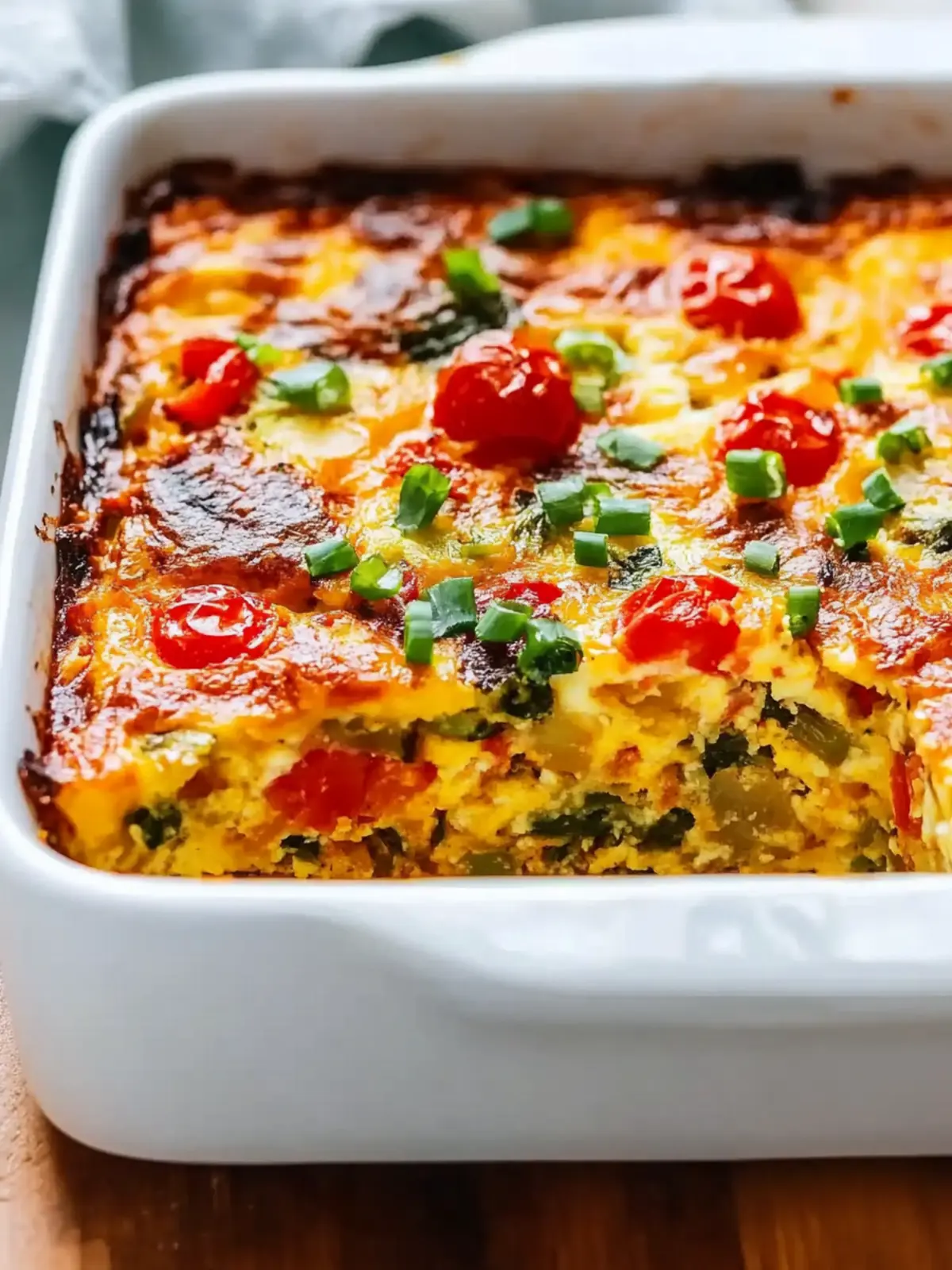 Vegetarian Veggie Egg Casserole with Hash Browns