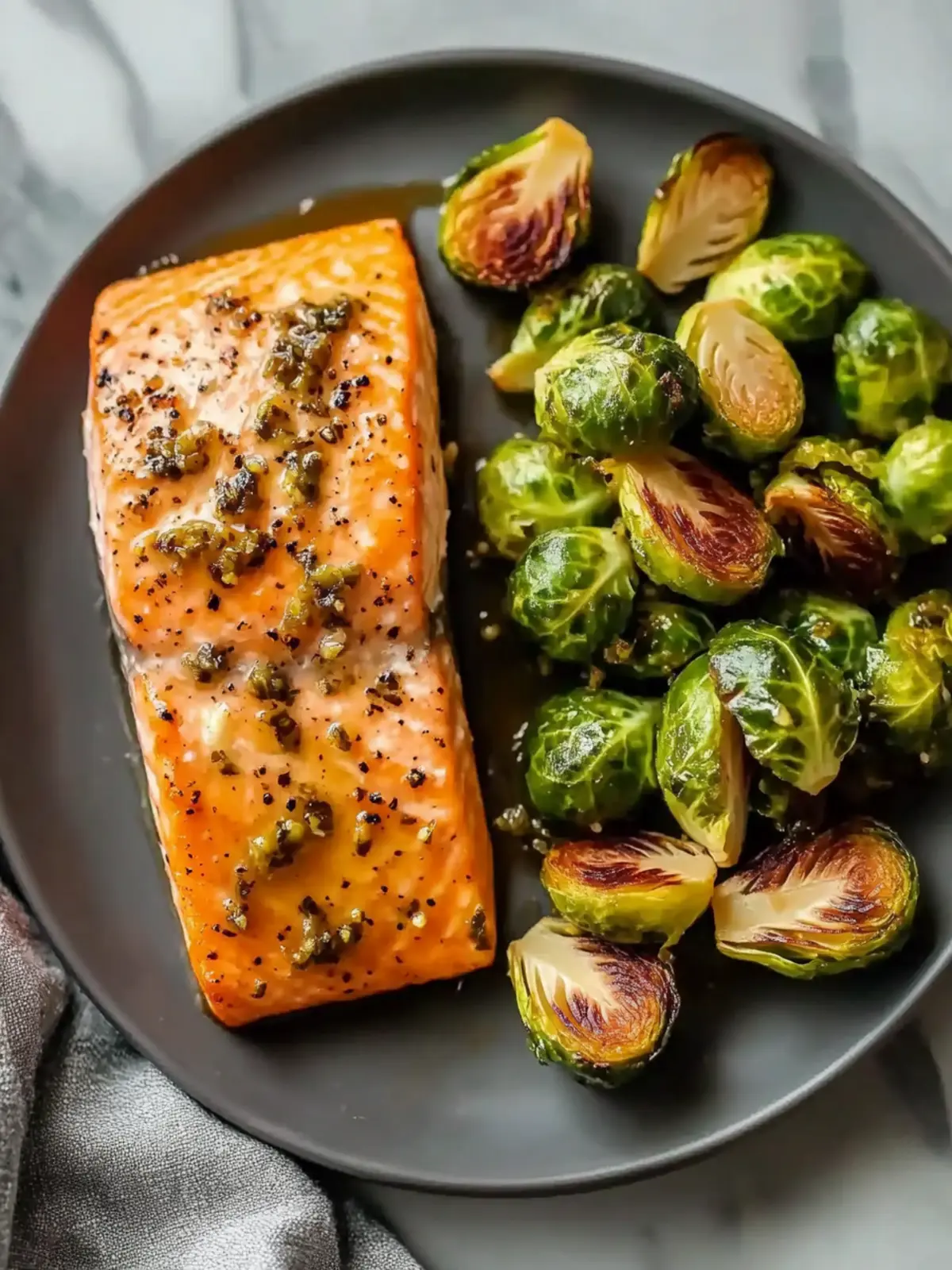 Maple Glazed Salmon with Brussel Sprouts