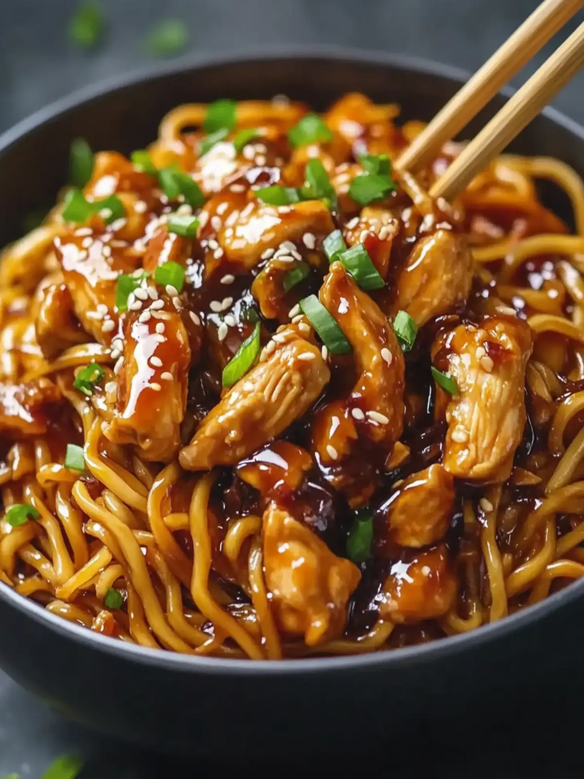 Sticky Garlic Chicken Noodles Recipe