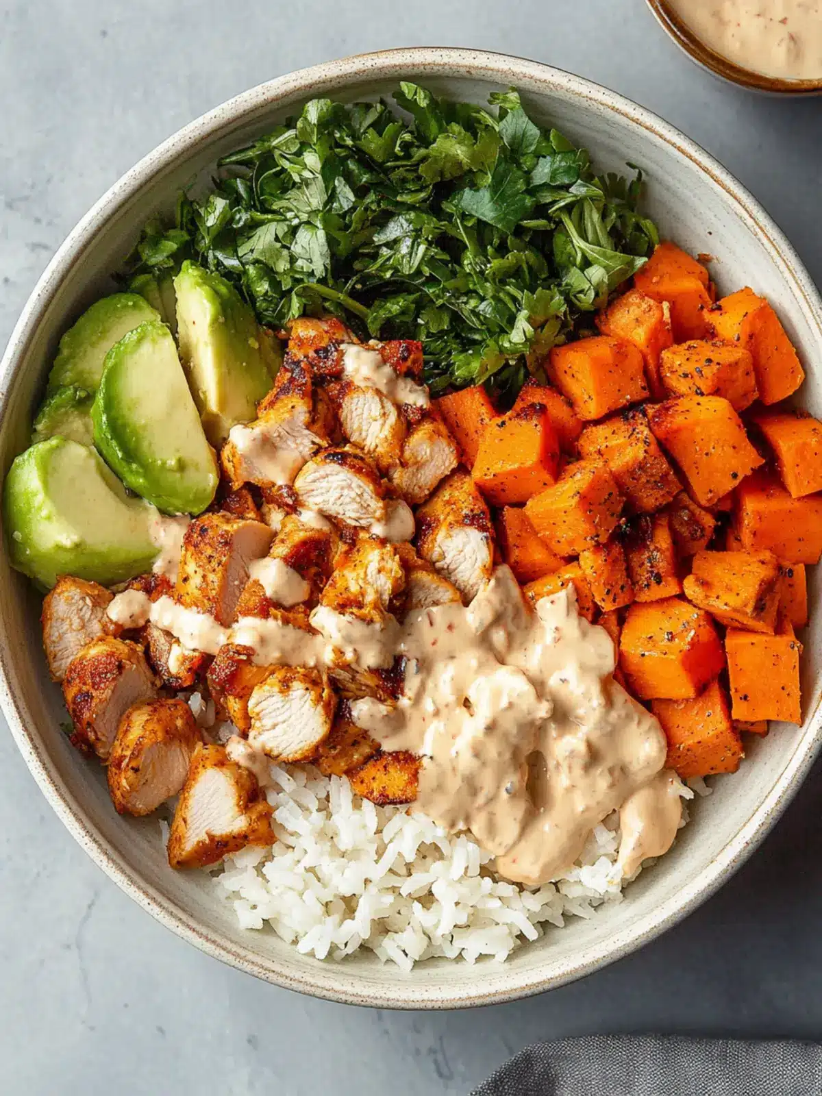 Healthy Chicken & Sweet Potato Rice Bowl