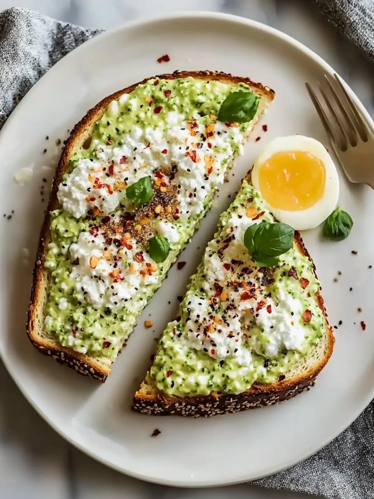Cottage Cheese Breakfast Toast