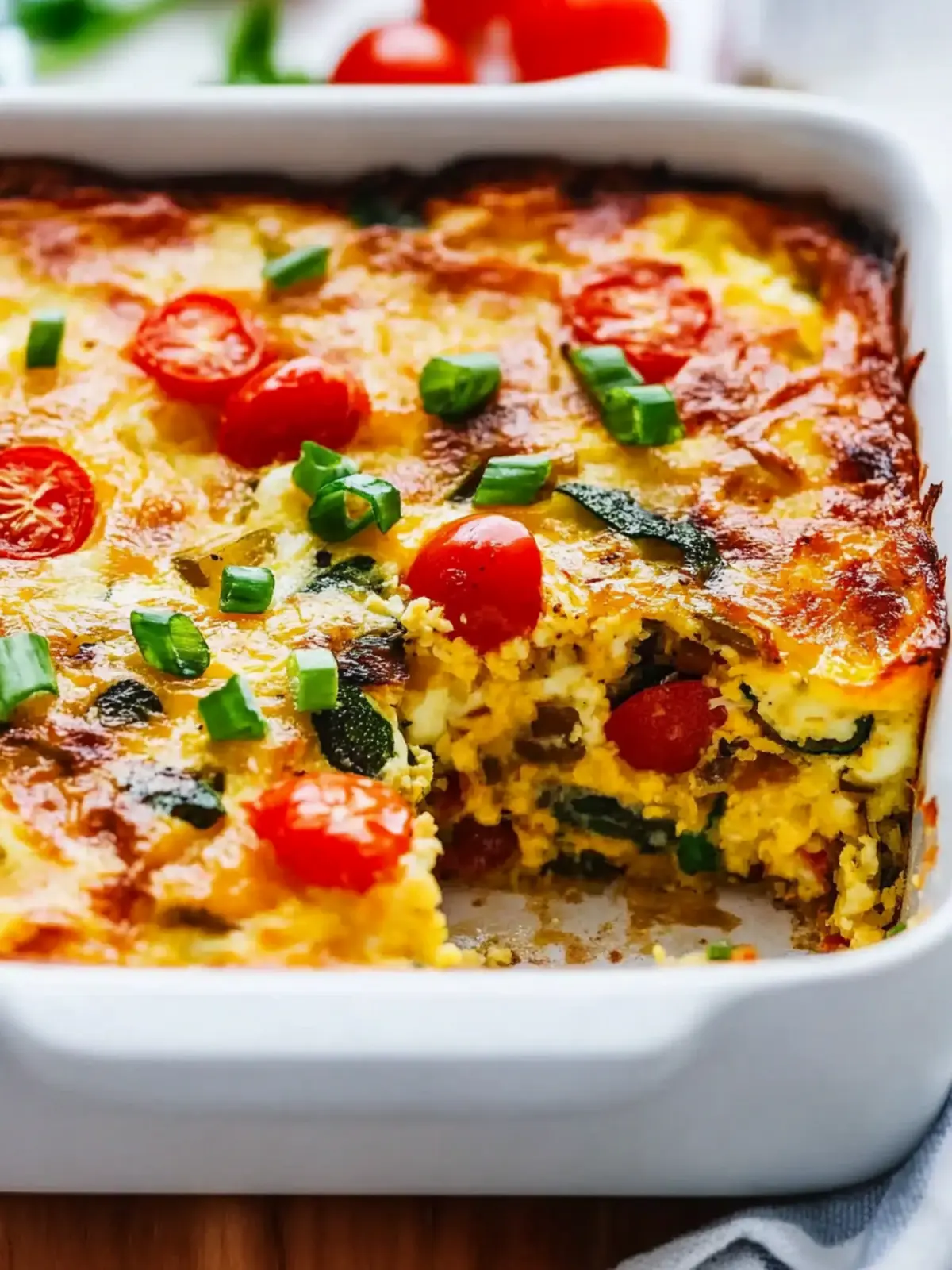 Vegetarian Veggie Egg Casserole with Hash Browns