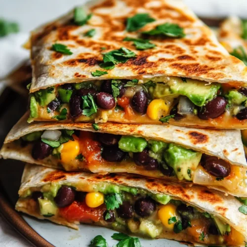 Vegan Quesadillas with Black Beans and Avocado