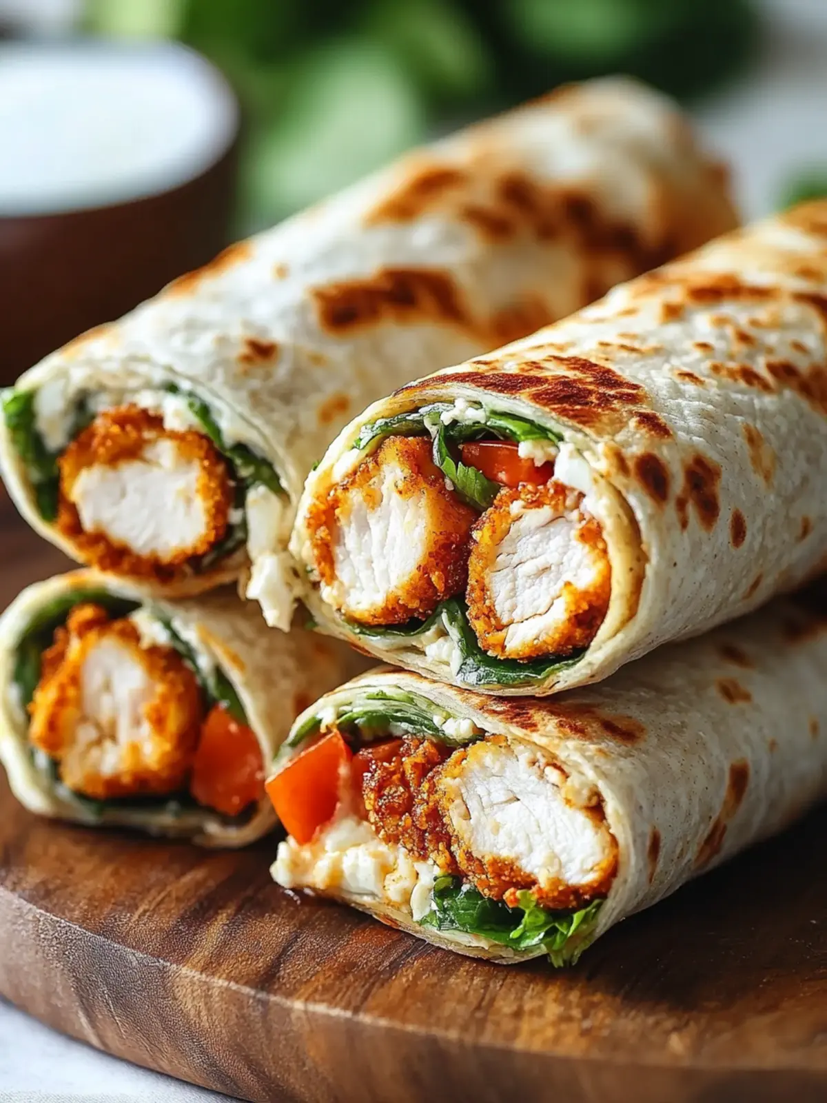 Crunchy Crispy Air Fryer Chicken & Mozzarella Wraps