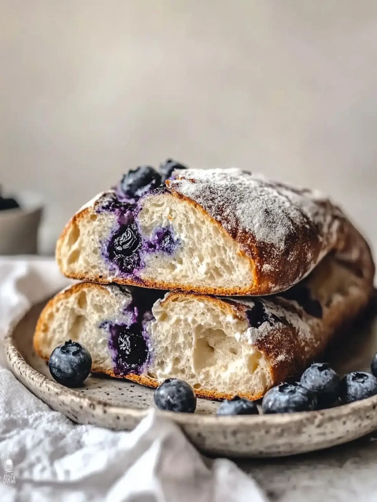 Simple Blueberry and Cream Cheese Sourdough Bread