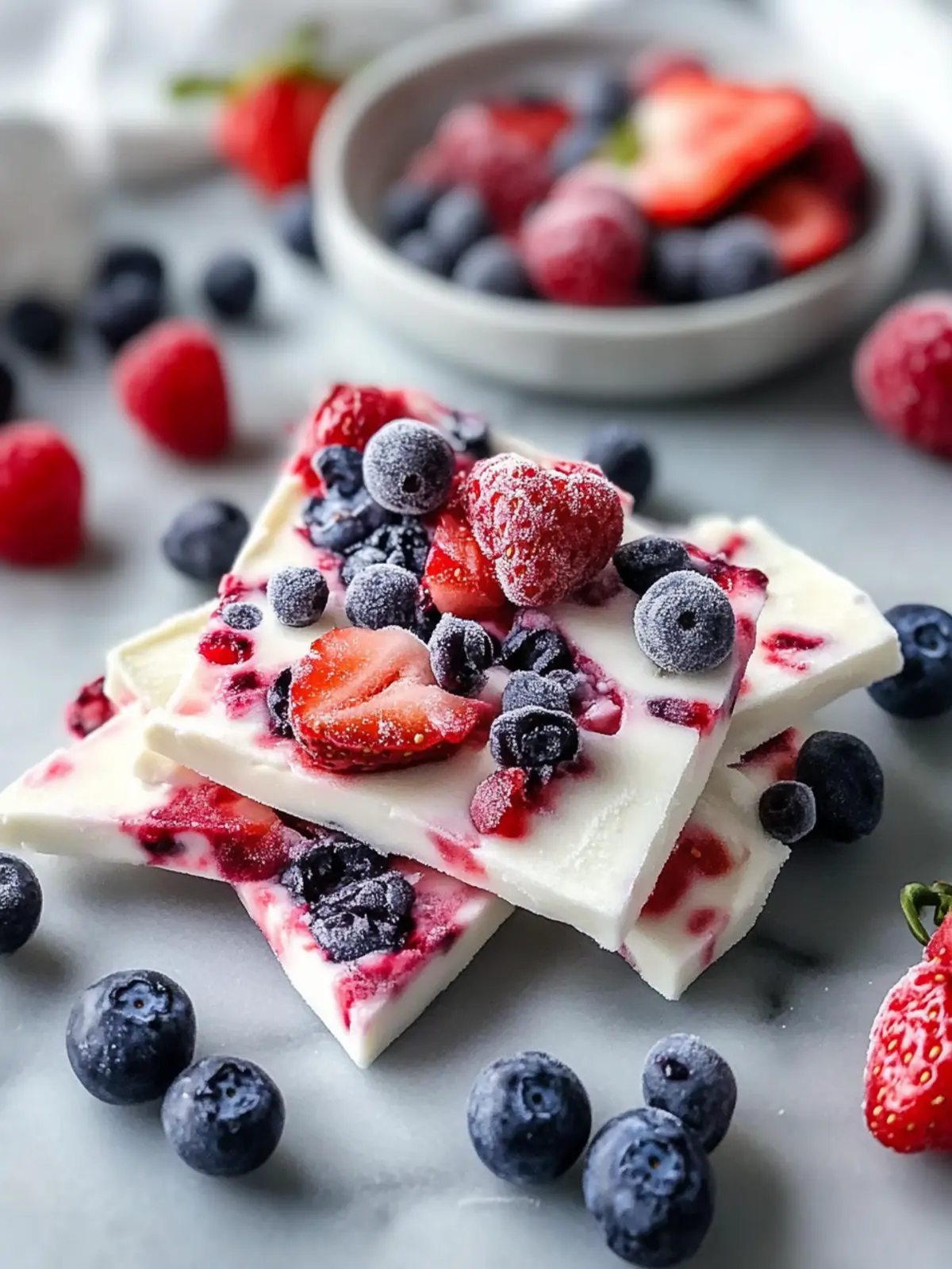 Berry Frozen Yogurt Bark
