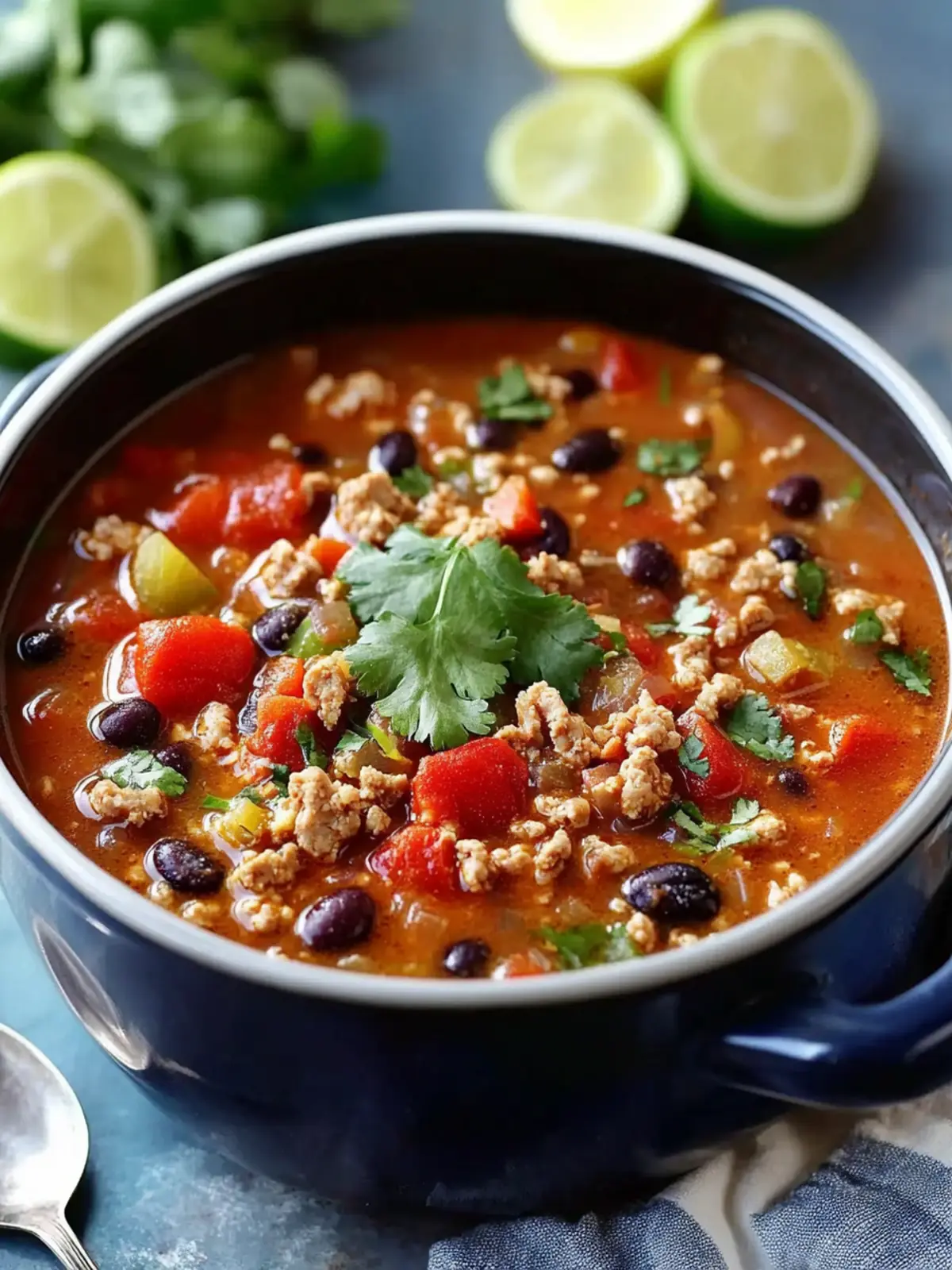 Homemade Ground Turkey and Black Bean Soup