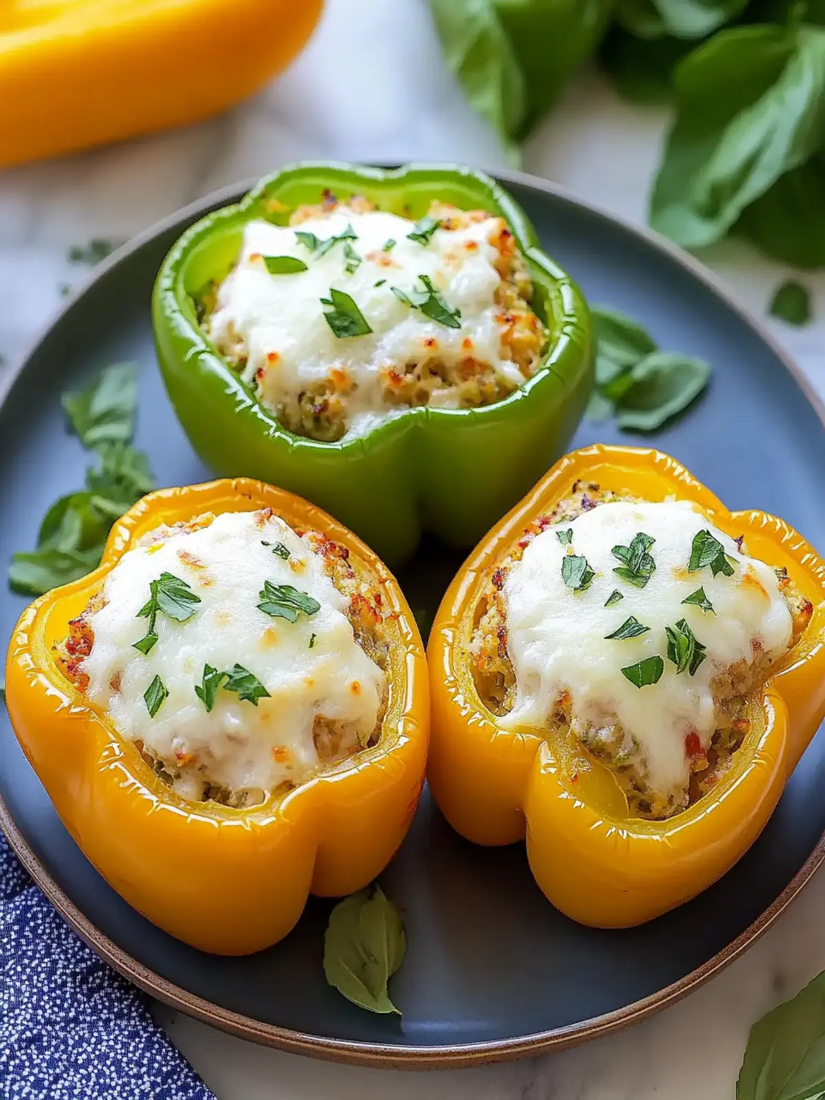 Easy Cream Cheese Stuffed Bell Peppers