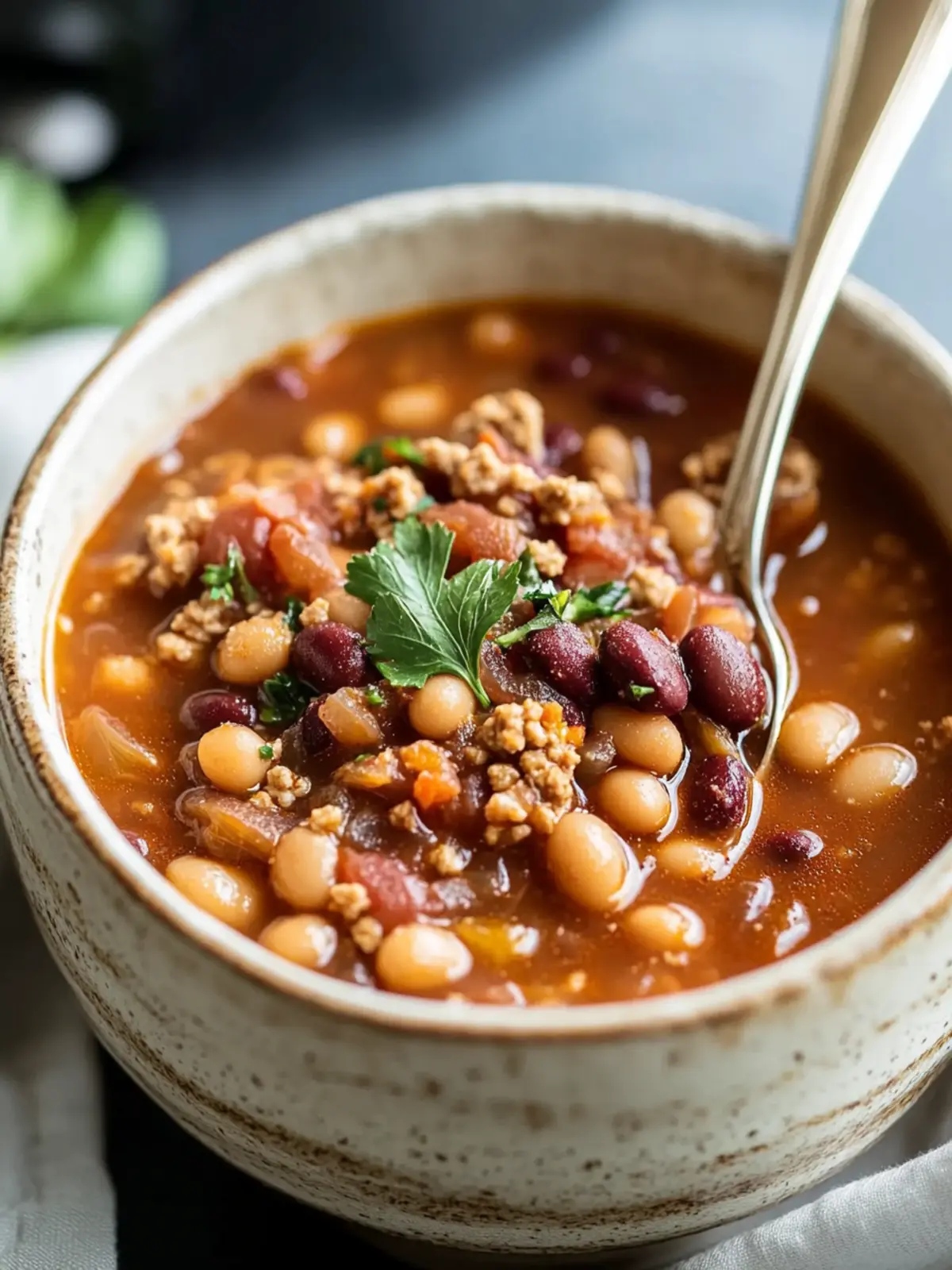 Easy Crock Pot 15 Bean Soup with Ground Turkey
