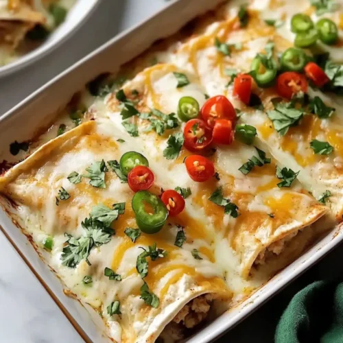Baked Ground Turkey Enchiladas with White Sauce