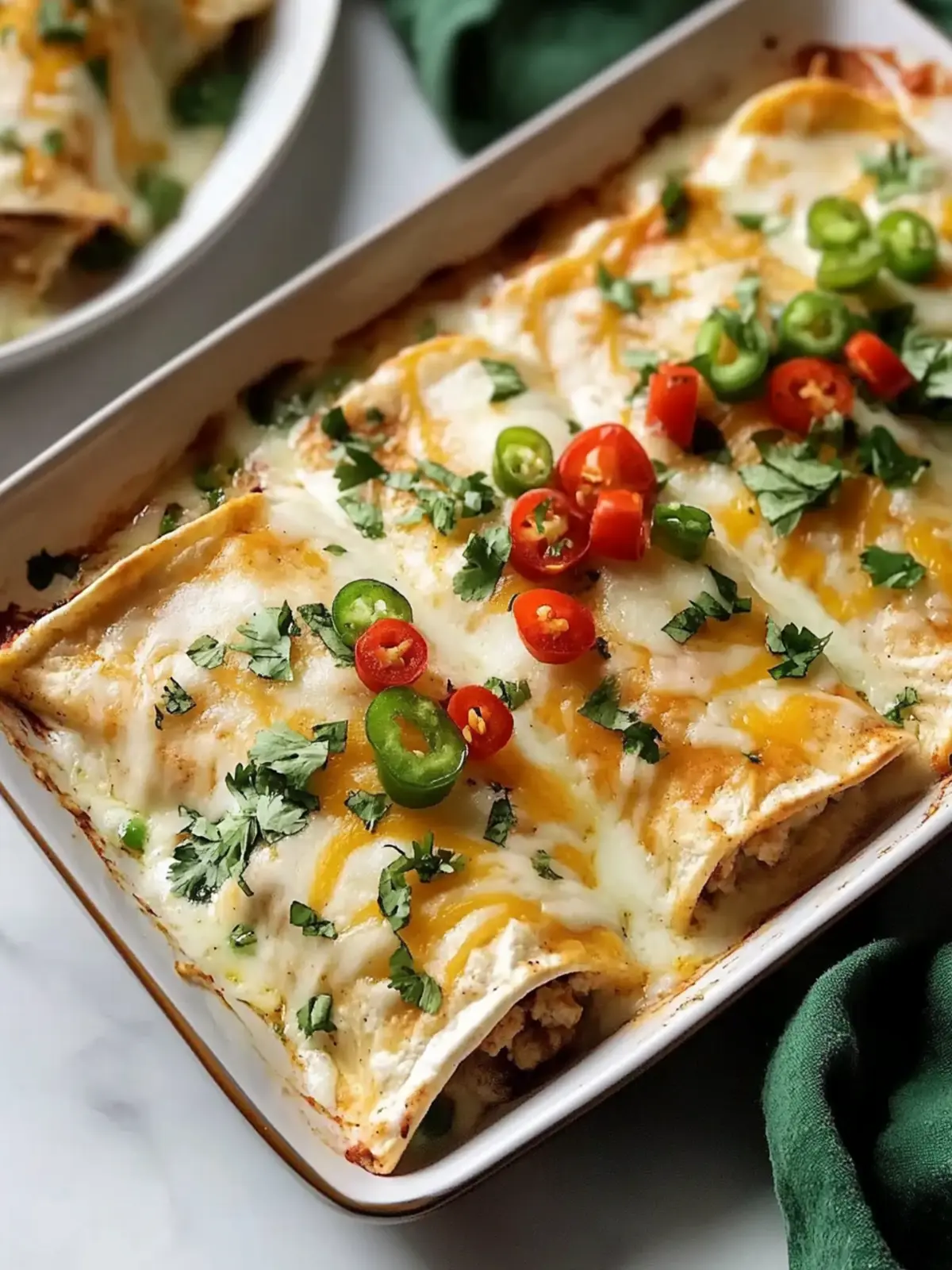 Creamy Baked Ground Turkey Enchiladas with White Sauce Delight