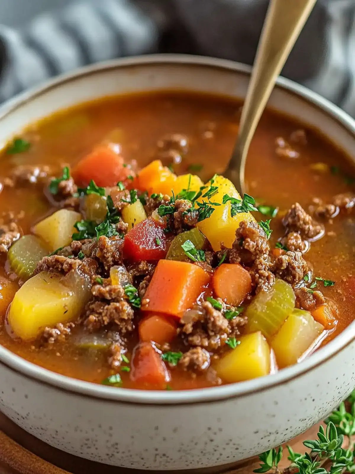 Classic Crockpot Ground Beef Soup
