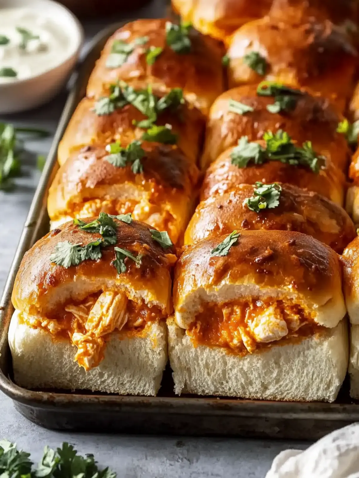 Spicy Buffalo Chicken Dip Sliders
