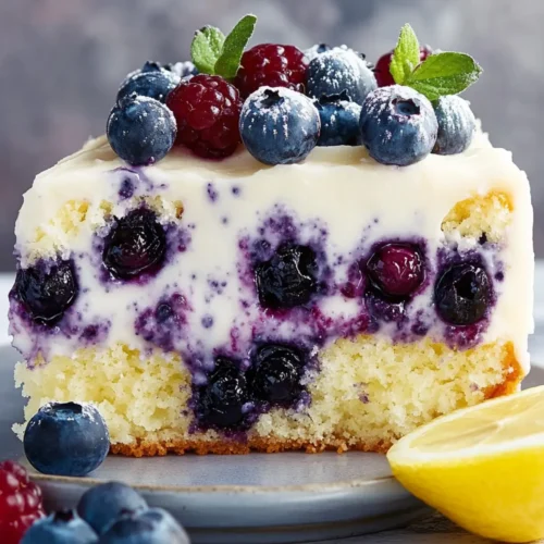 Lemon-Blueberry Poke Cake