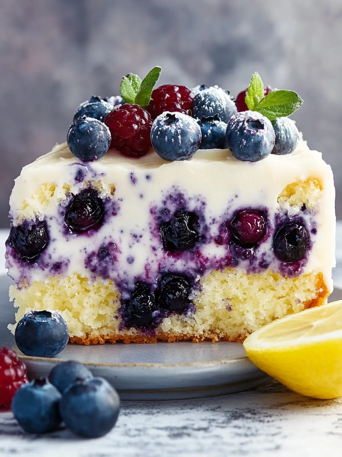 Lemon-Blueberry Poke Cake