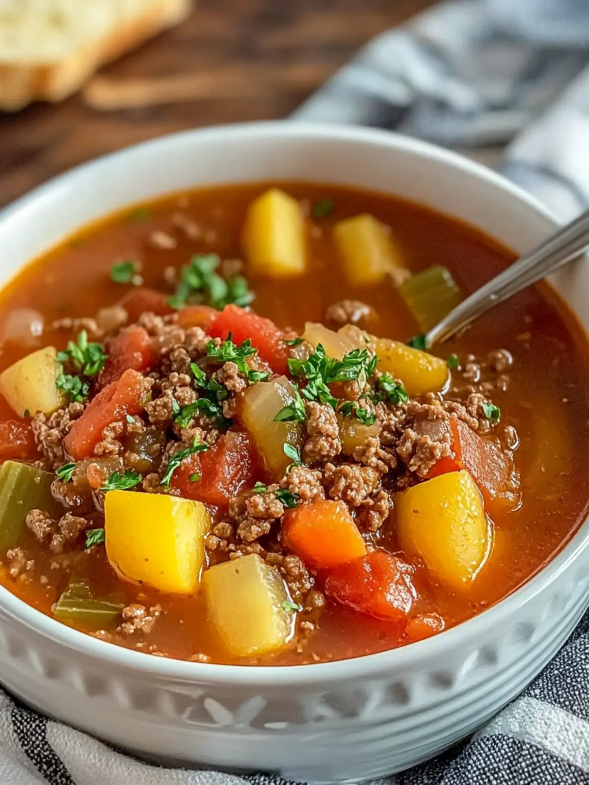 Classic Crockpot Ground Beef Soup