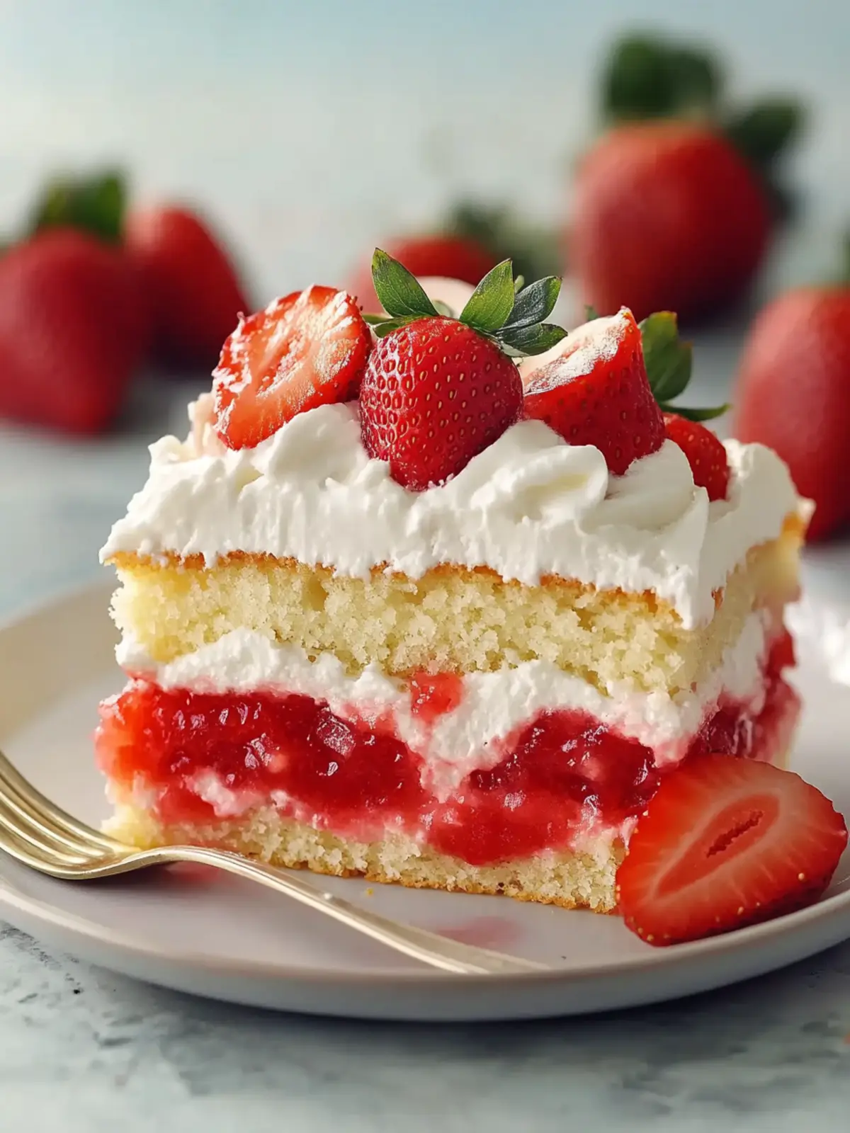 Sweet Strawberry Shortcake Sheet Cake