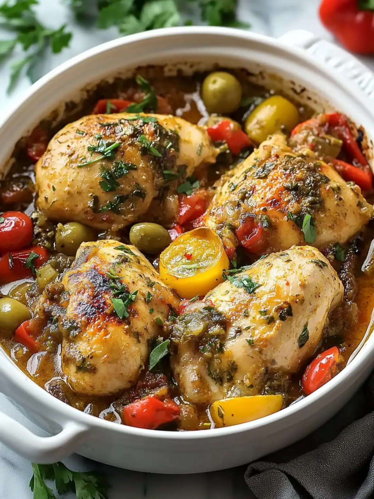 Tender Slow Cooker Mediterranean Chicken